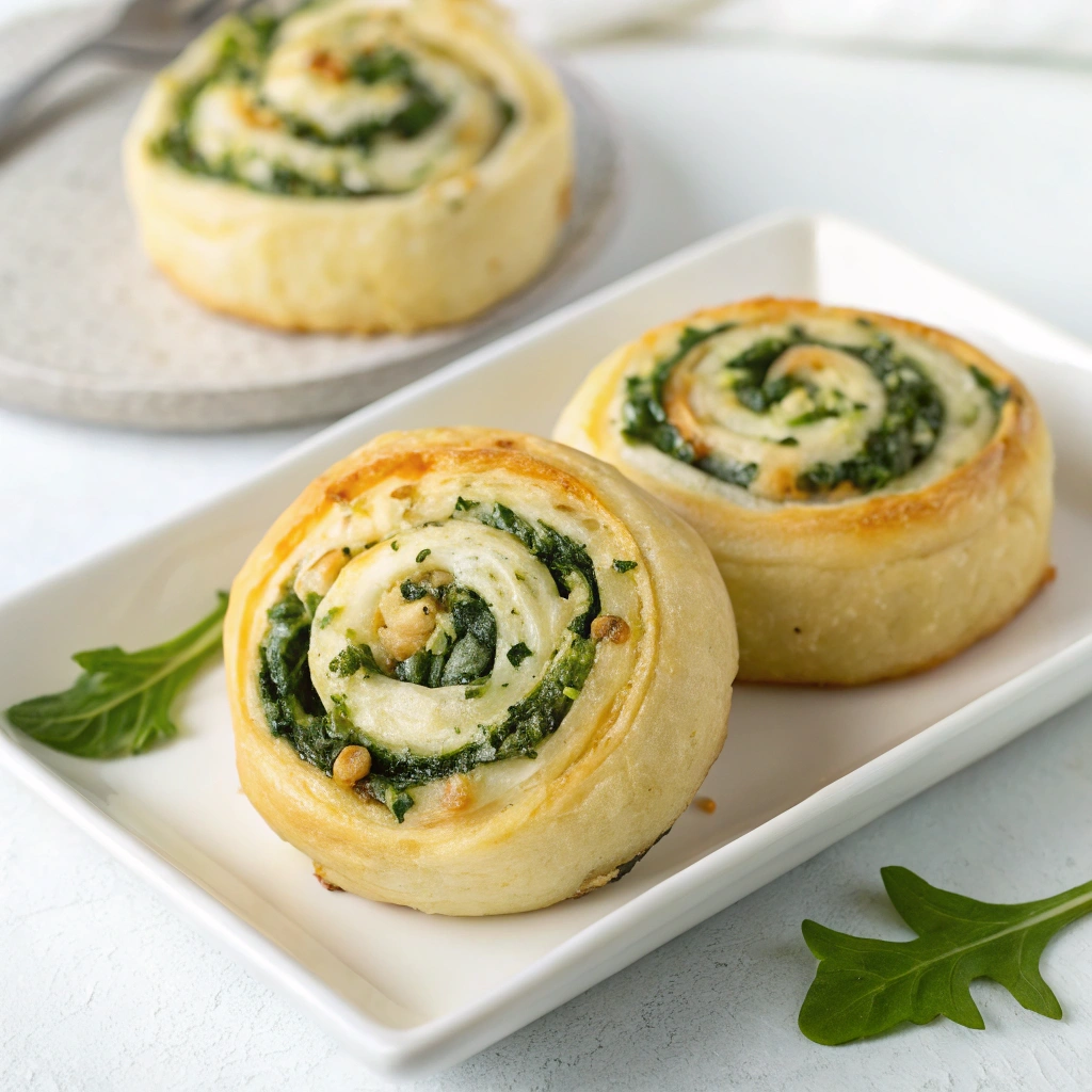 The Ultimate Spinach Feta Pinwheels Recipe (Easy & Impressive!) 13 extra close up view of a clean bright square sho 1