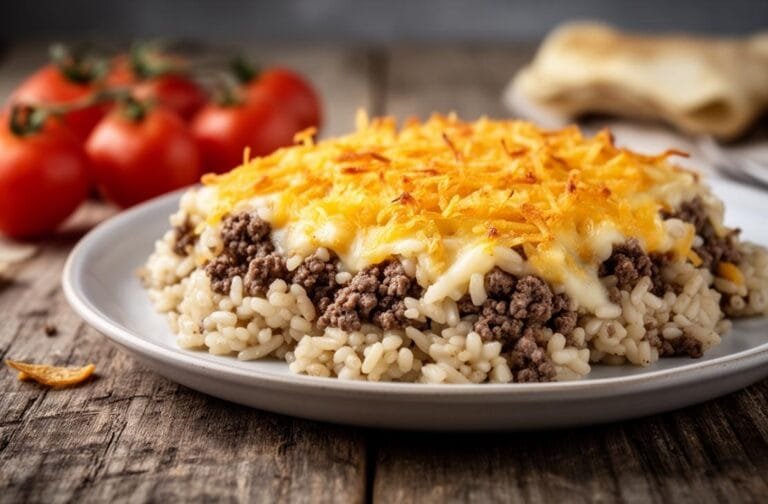 Cheesy Hamburger Rice Casserole