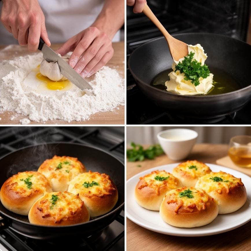 Cheesy garlic rolls: Best Bread Cheese Recipes 8 Steps