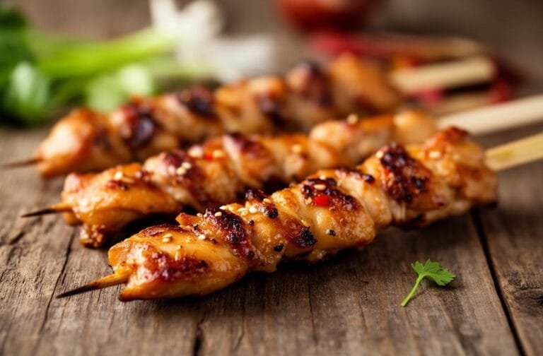 Chinese chicken on a stick