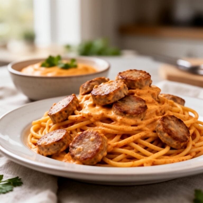 Easy Creamy Cajun Sausage Pasta recipe