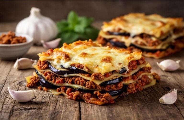 Eggplant lasagna with meat