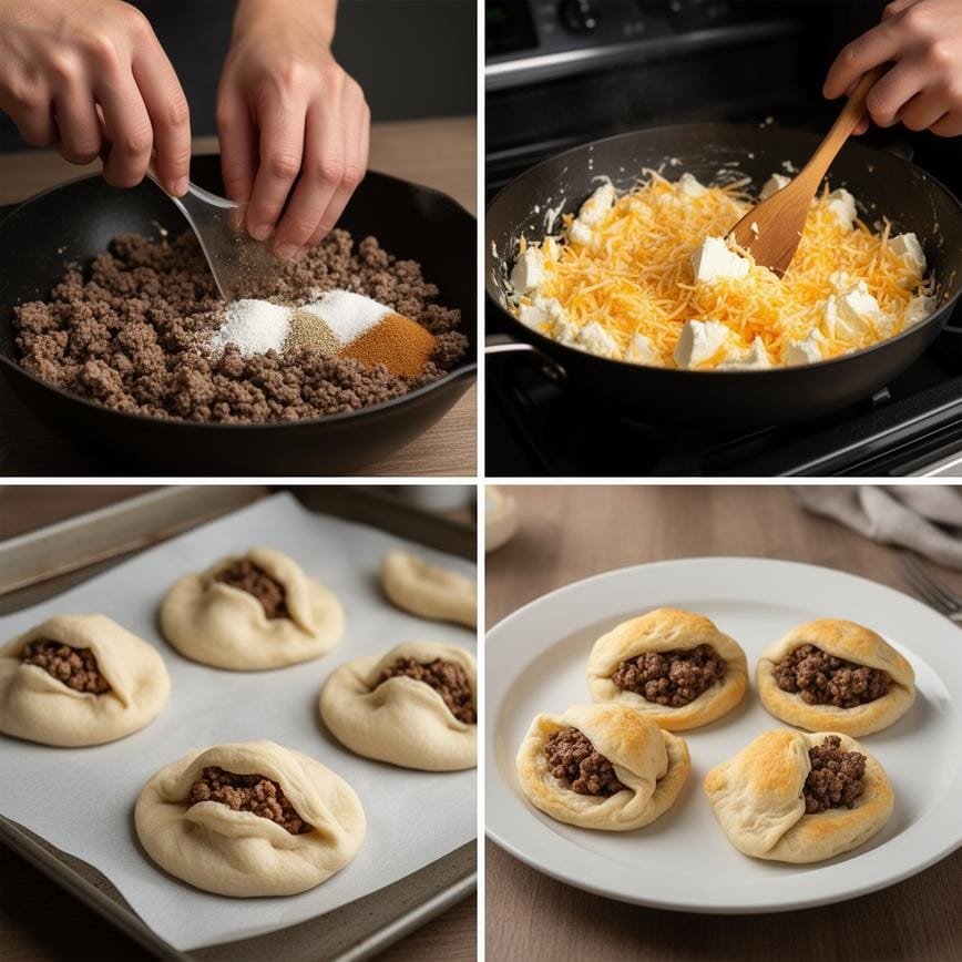 Garlic Parmesan Cheeseburger Bombs: Crisp Tastes 8 Steps