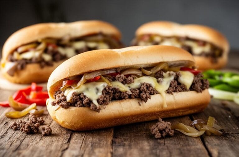 Ground Beef Philly Cheesesteaks