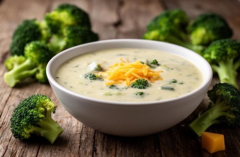 High Protein Broccoli Cheddar Soup