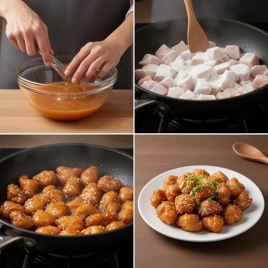Honey Sesame Chicken: Best American Chinese Recipe 8 how to make Honey Sesame Chicken