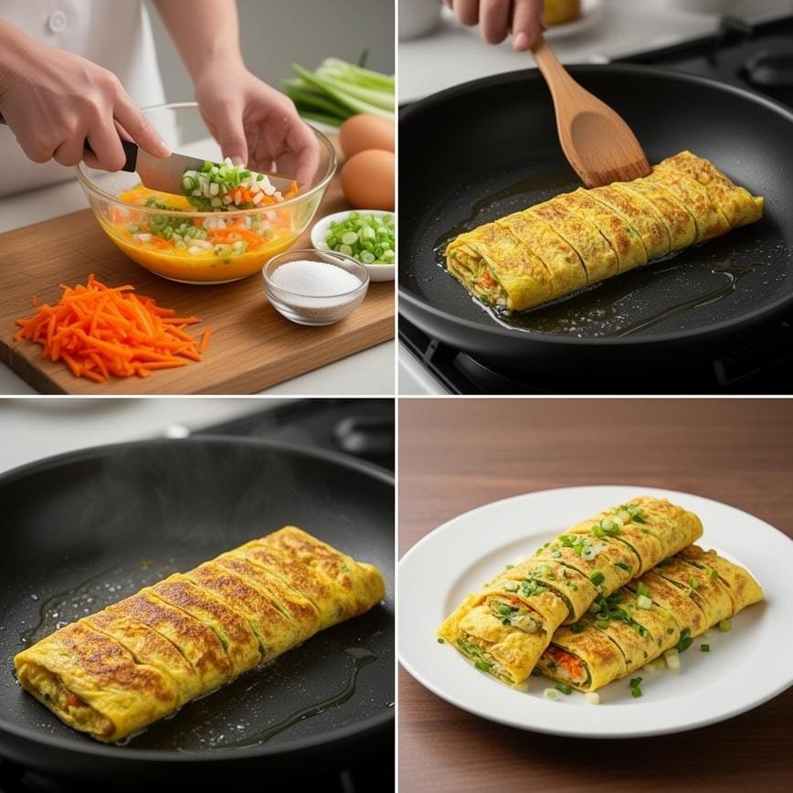 Korean Rolled Omelette: Best Protein Breakfast 8 Steps