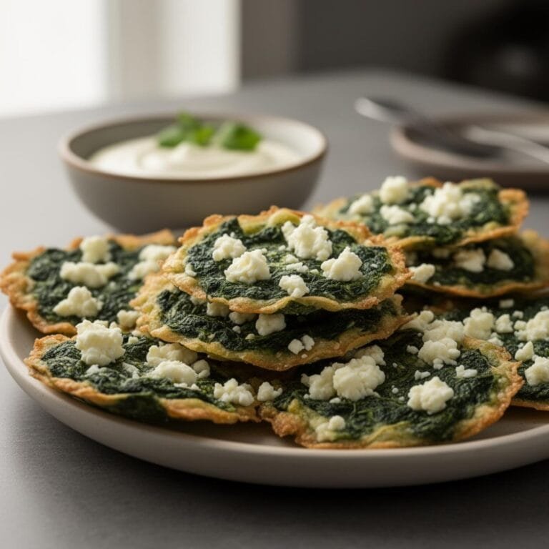 Easy Mediterranean Spinach and Feta Cheese Crisps recipe