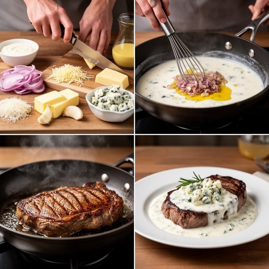 Steaks with Cream Sauce: Best Ribeye Recipe 8 Steps