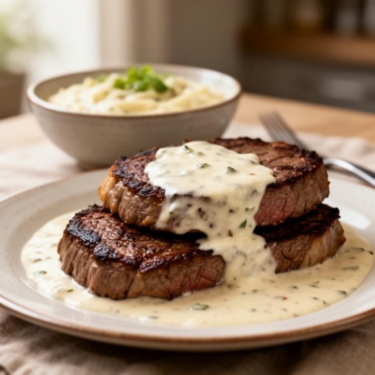 Easy Steaks with Cream Sauce recipe