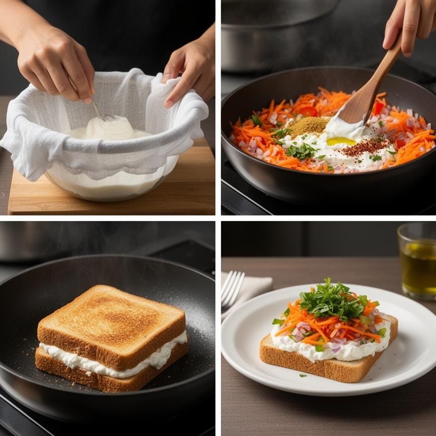 Yogurt Sandwich Recipe: Best Breakfast Bread 8 Steps
