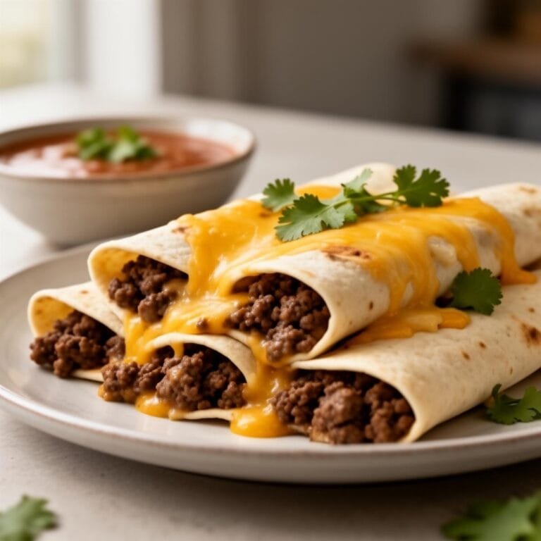 Easy 5 Ingredient Beef Enchiladas recipe