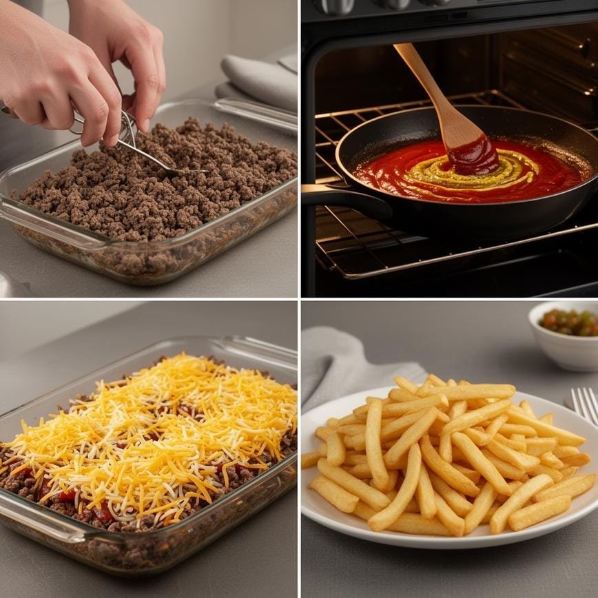 Cheeseburger French Fry Casserole: Ultimate Comfort Food Heaven 8 Steps