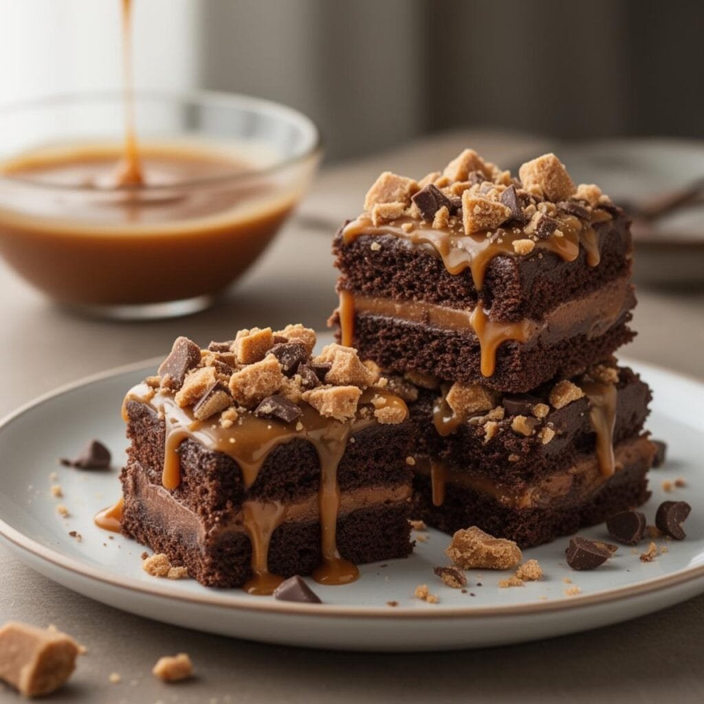 Easy Chocolate Caramel Toffee Crunch Cake recipe
