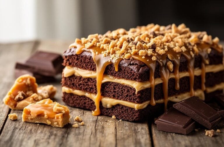 Chocolate Caramel Toffee Crunch Cake