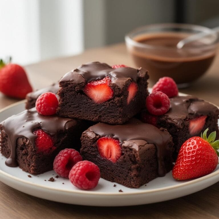 Easy Chocolate-Covered Strawberry Brownies recipe