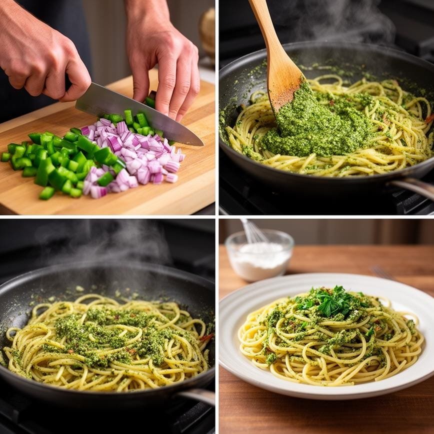 Creamy Pesto Sauce Pasta: Quick One-Pot Rich Flavor 8 Steps