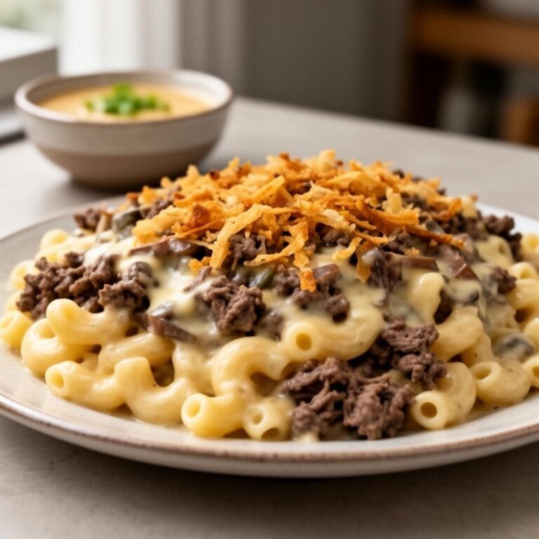 Easy Creamy Philly Cheesesteak Mac & Cheese Bliss recipe