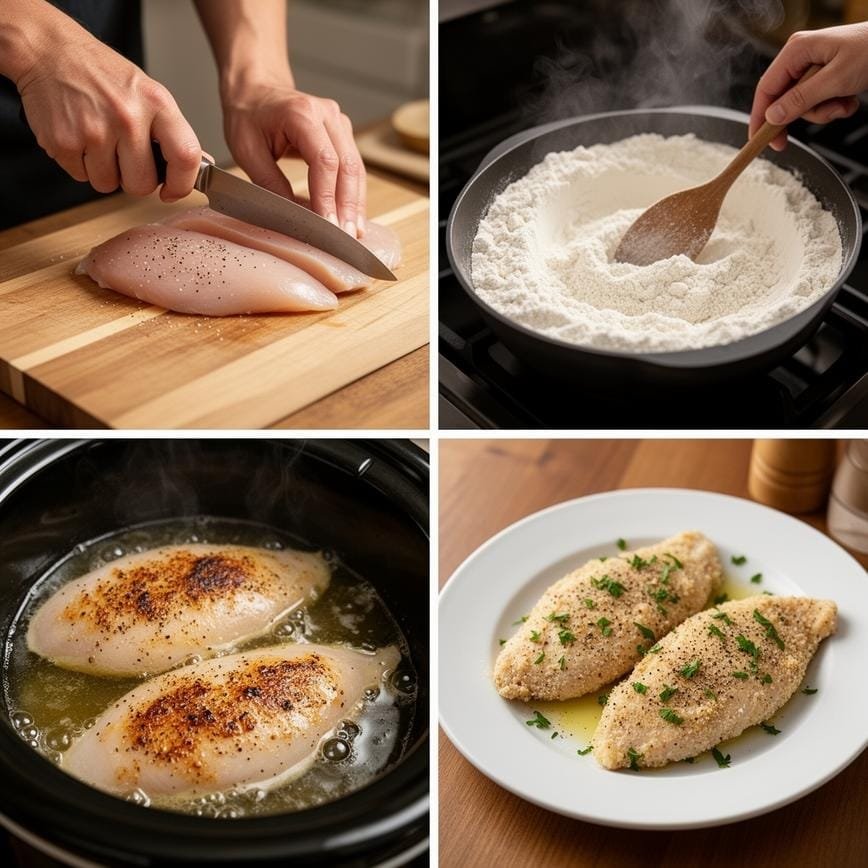 Crockpot Chicken Piccata: Perfect for Busy Nights 8 Steps