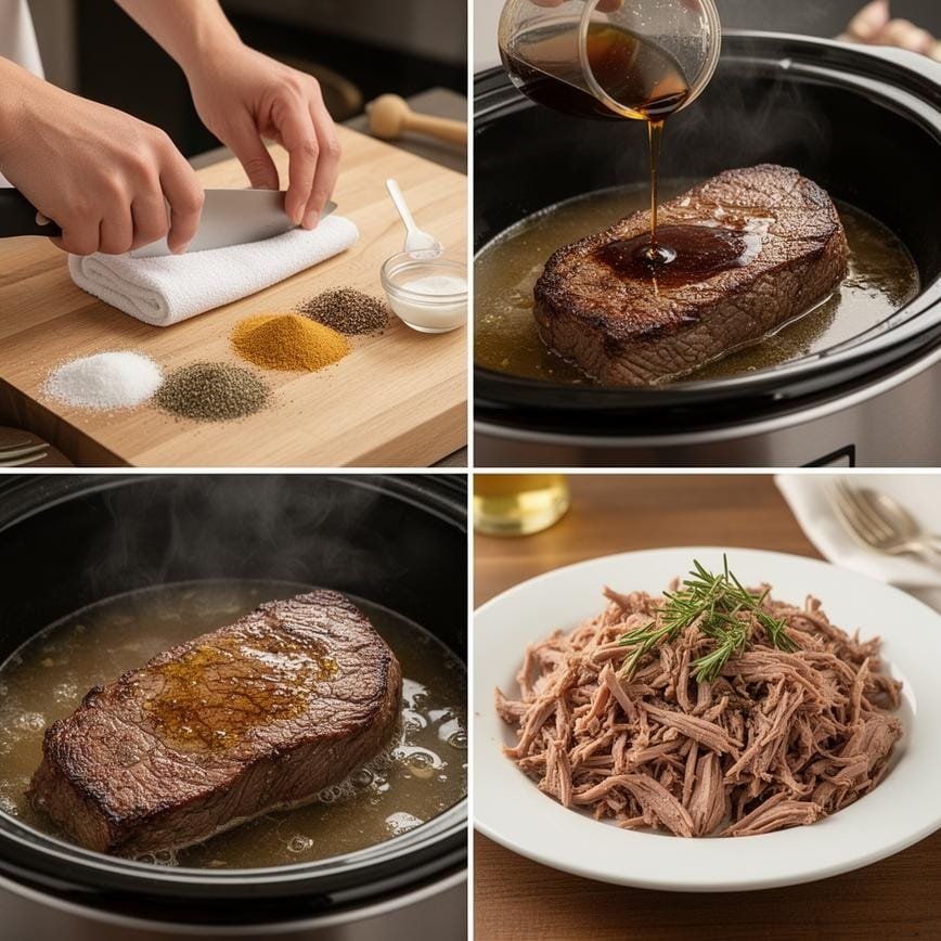 Crockpot French Dip Sandwiches: Delicious Slow Cooker Recipes 8 Steps