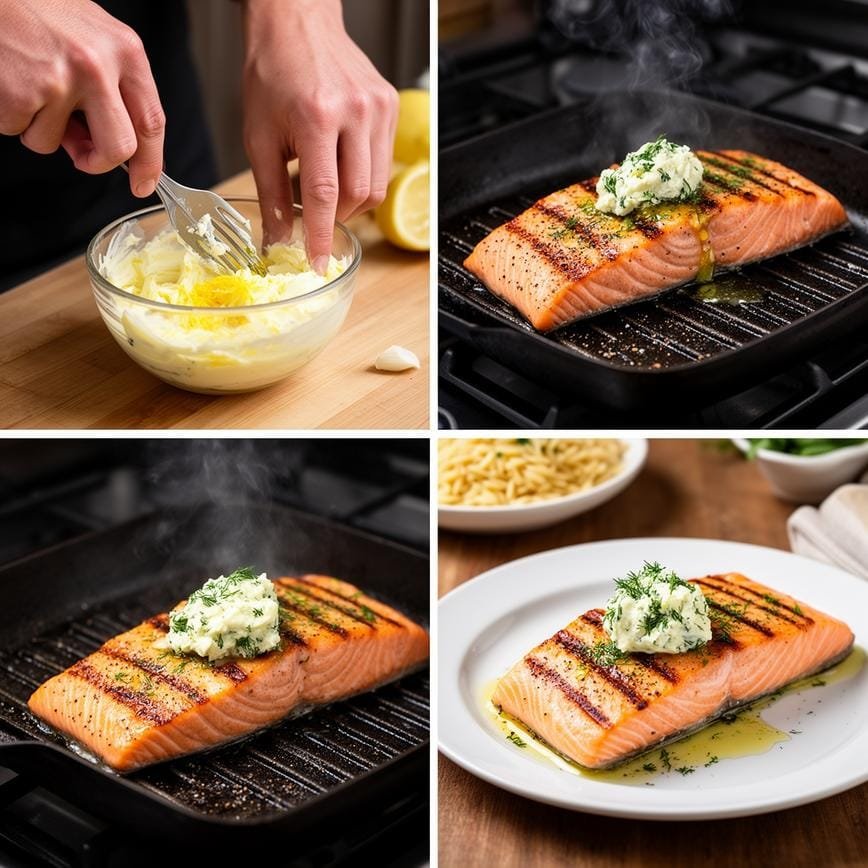 Grilled Salmon with Lemon Garlic Butter: A Flavorful Delight 8 Steps