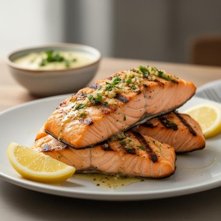 Easy Grilled Salmon with Lemon Garlic Butter recipe