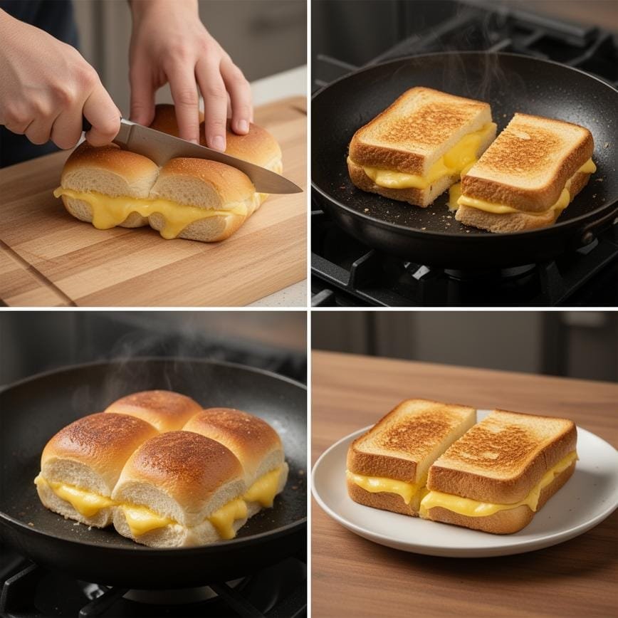 Hawaiian Roll Grilled Cheese: Best One-Pan Cheesy Snack 8 Steps