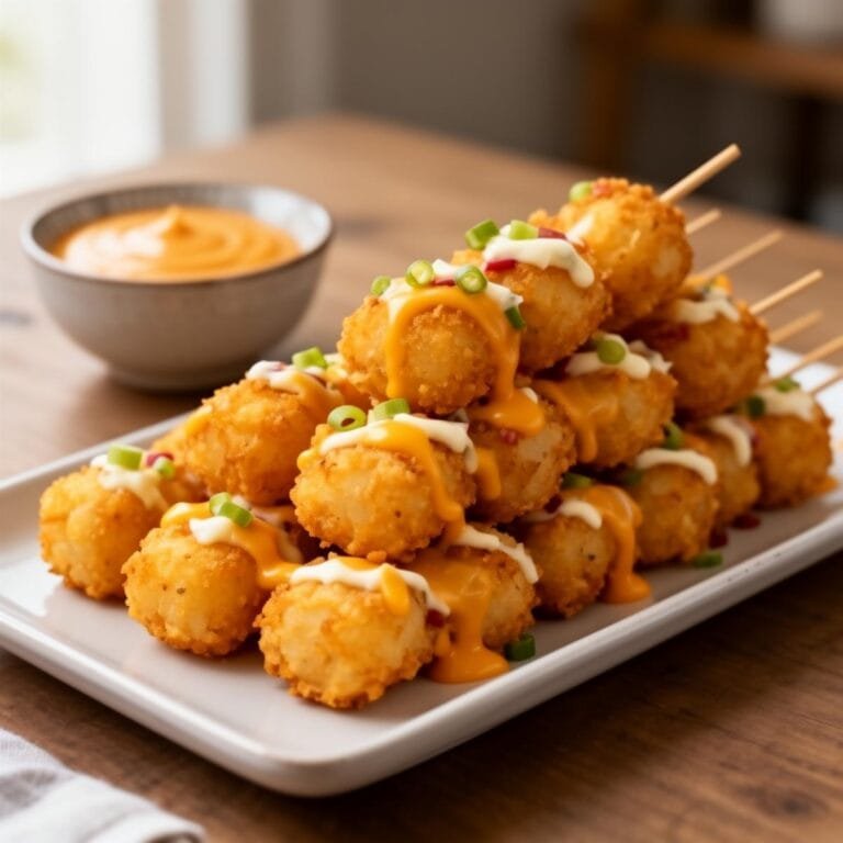 Easy Loaded Tater Tots on Shareable Skewers recipe