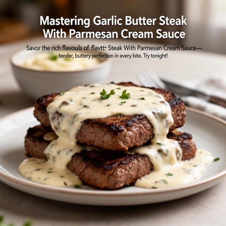 Easy Mastering Garlic Butter Steak With Parmesan Cream Sauce recipe