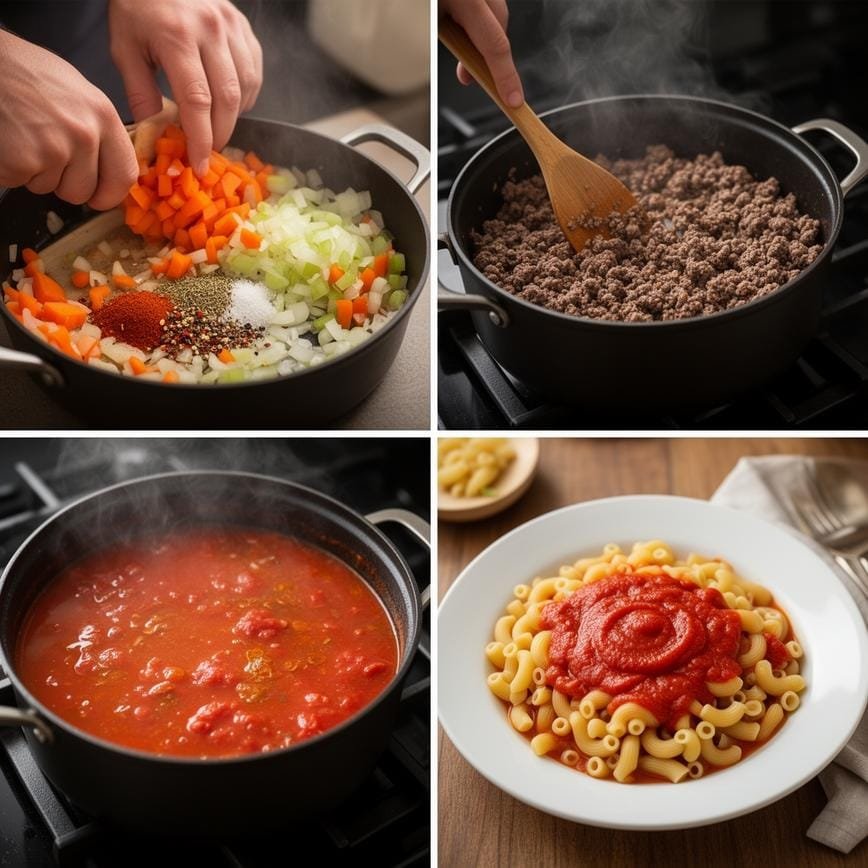 One Pot Beef and Tomato Macaroni Soup: Best for Weeknight Dinners 8 Steps