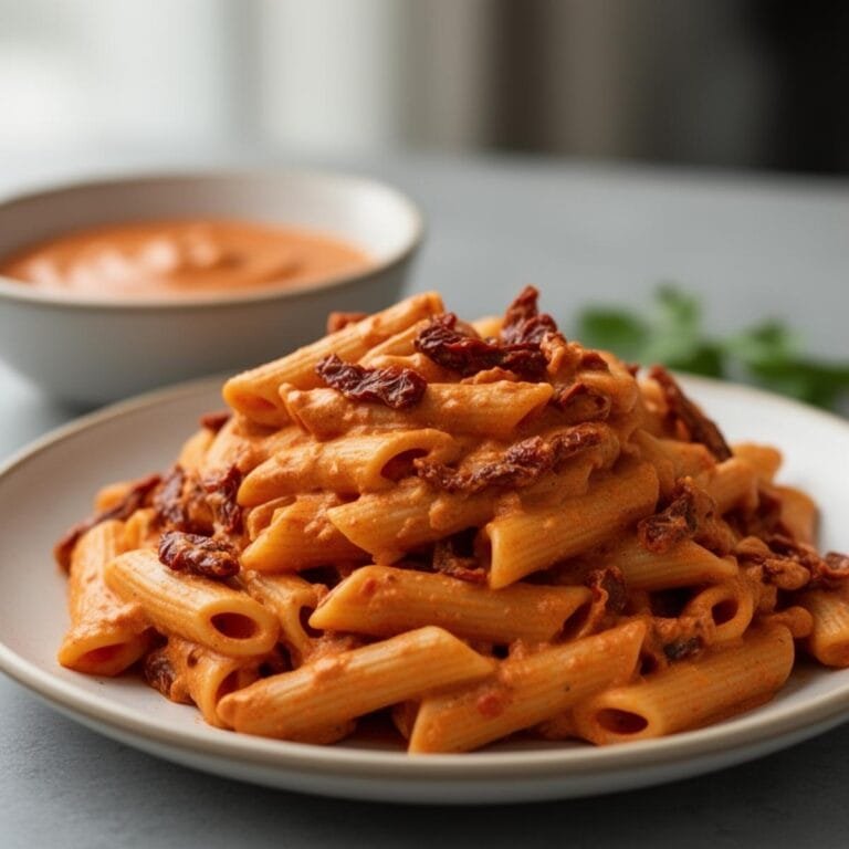 Easy One Pot Creamy Sun Dried Tomato Pasta recipe