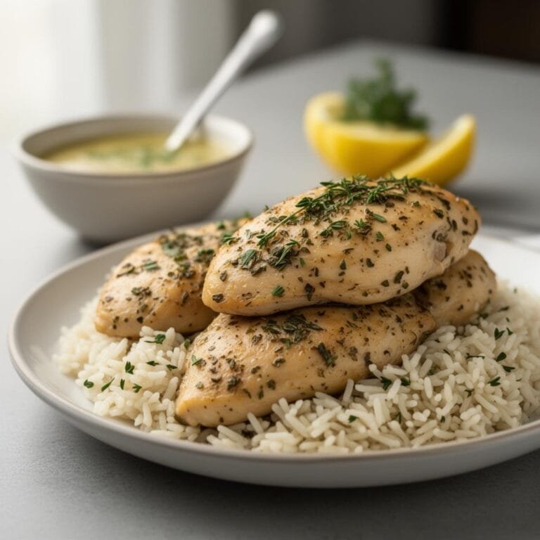 Easy One Pot Lemon Herb Chicken and Rice recipe
