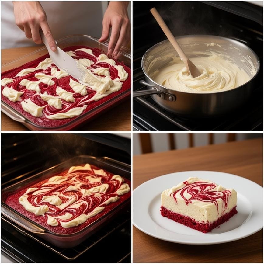 Red Velvet Cheesecake Swirl Cake: Perfect for Celebrations 8 Steps