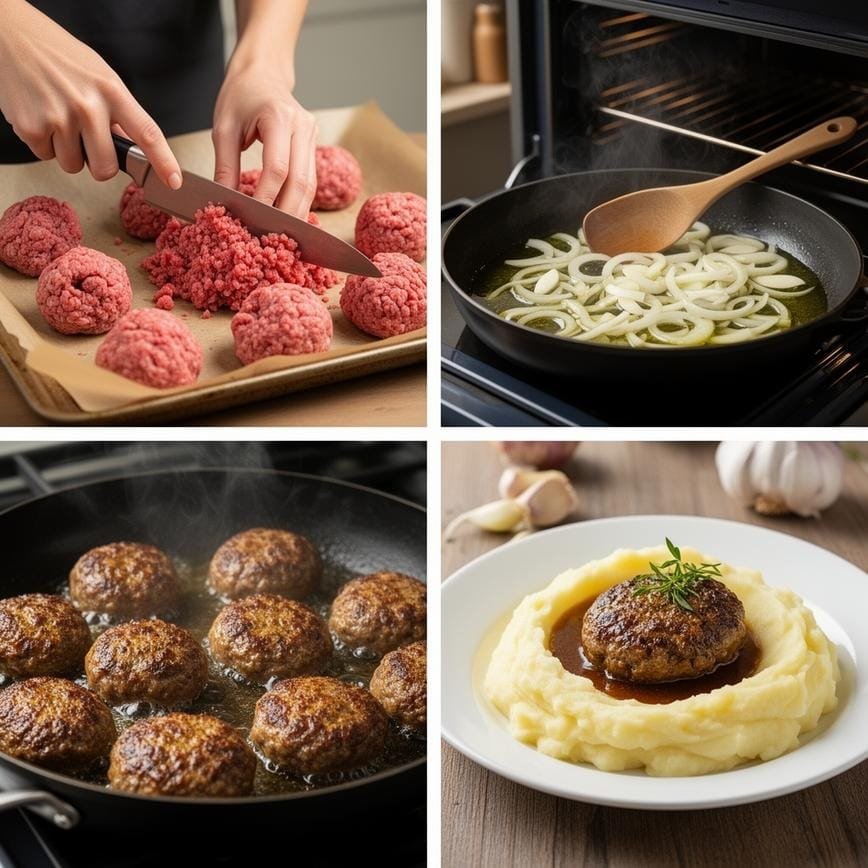 Salisbury Steak Meatballs: Delicious Dinner Delight 8 Steps