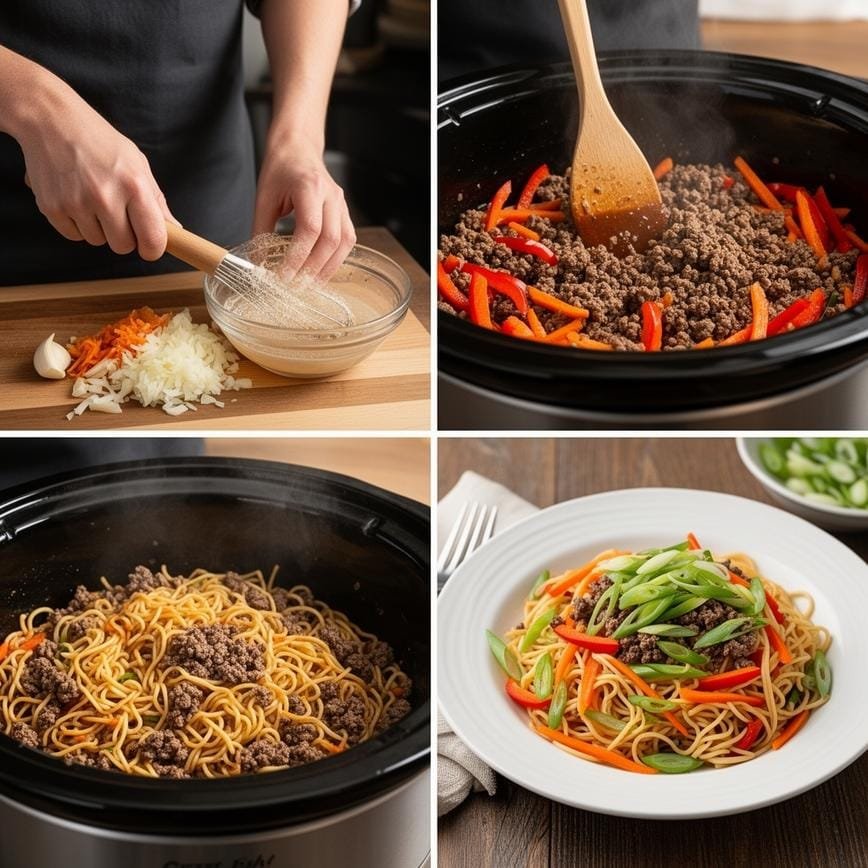 Slow Cooker Beef Ramen Noodles: Quick Weeknight Meal 8 Steps