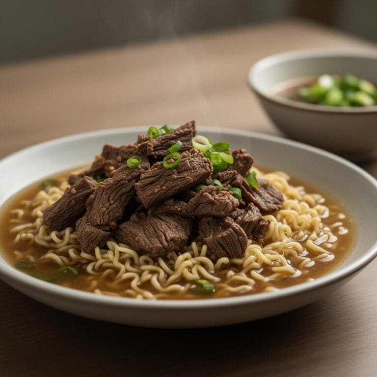 Easy Slow Cooker Beef Ramen Noodles recipe