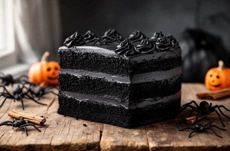 Spooky Black Velvet Halloween Cake