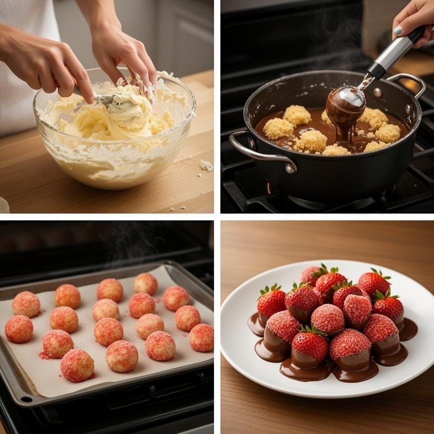 Strawberry Cake Balls: Best Chocolate Covered Dessert 8 Steps