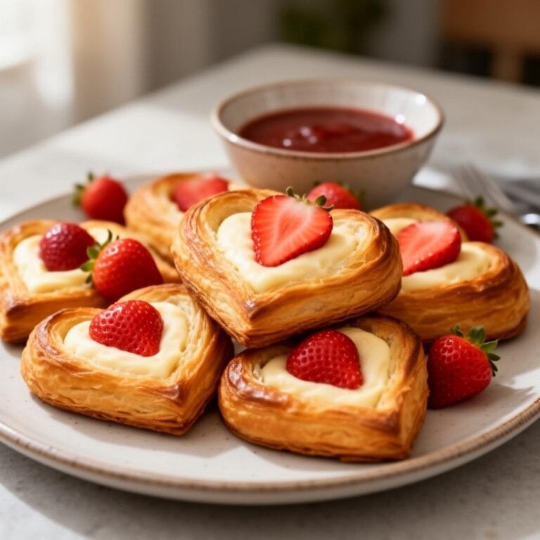Easy Strawberry Cheesecake Danish Hearts recipe