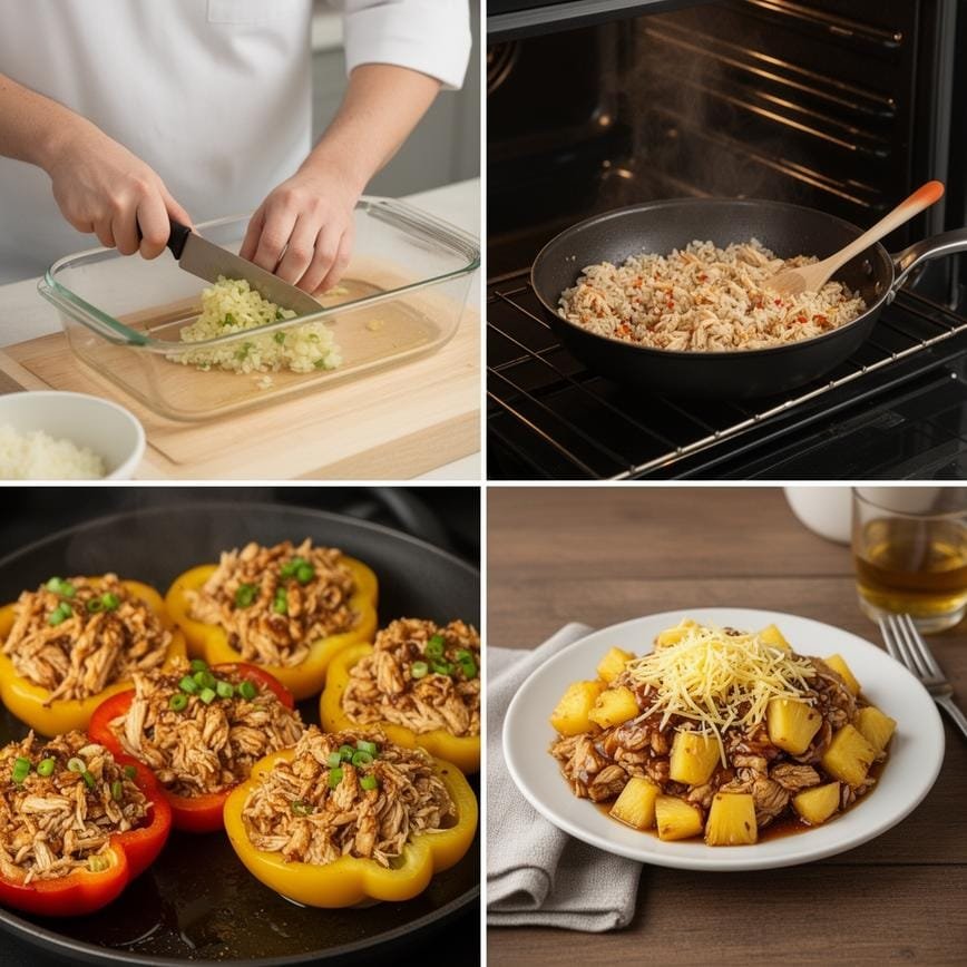 Teriyaki Pineapple Chicken and Rice Stuffed Peppers: Perfect for Dinner 8 Steps