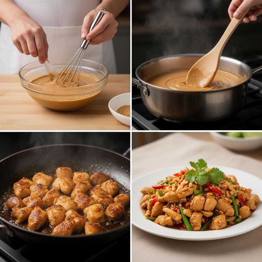 Thai Peanut Chicken: Perfect for Gatherings or Casual Dinners 8 Steps