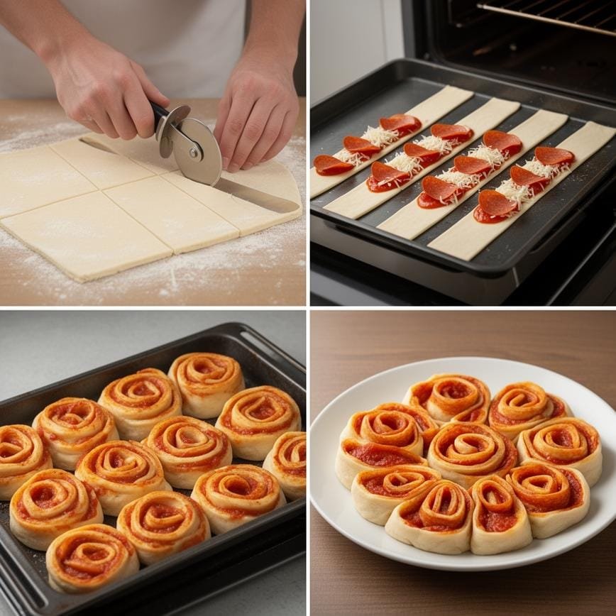 Easy Pizza Roses: Healthy Galentine's Brunch 8 Steps
