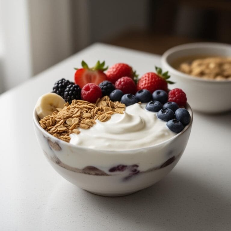 Easy fruit bowl with greek yogurt recipe