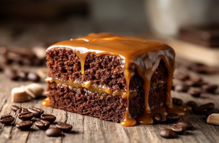gooey coffee caramel cake