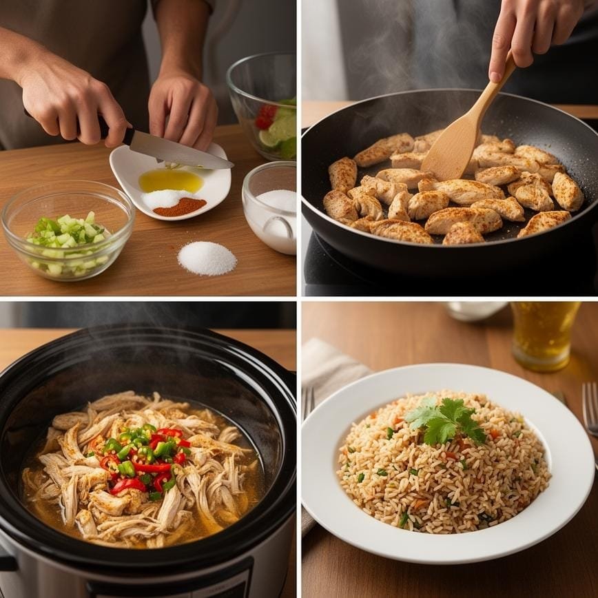 Slow Cooker Chicken Burrito Bowl: A Flavor-Packed Fiesta! 8 Steps