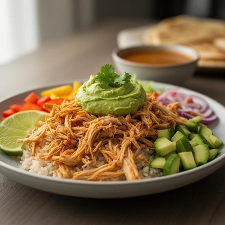 Easy slow cooker chicken burrito bowl recipe