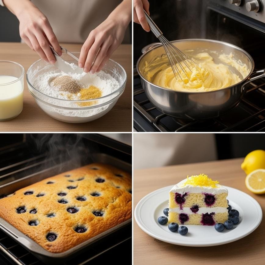 Blueberry Lemon Cake: Best Spring Desserts 8 Steps