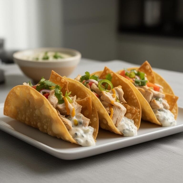 Easy CHICKEN WONTON TACOS recipe