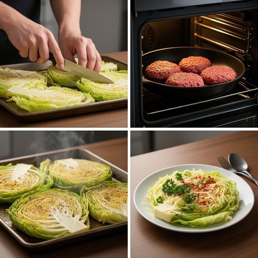 Cabbage Burger Bake: Best Cabbage Burger Recipe 8 Steps
