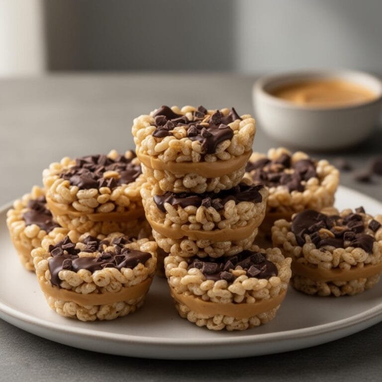 Easy Chocolate Peanut Butter Rice Krispy Cups recipe